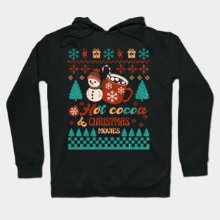 Hot Cocoa Christmas Movies, Retro Christmas Hoodie